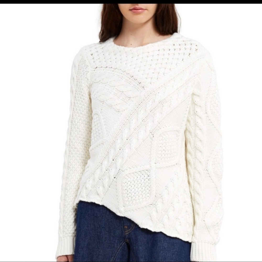 Maison Margiela MM6 asymmetrical knit sweater white